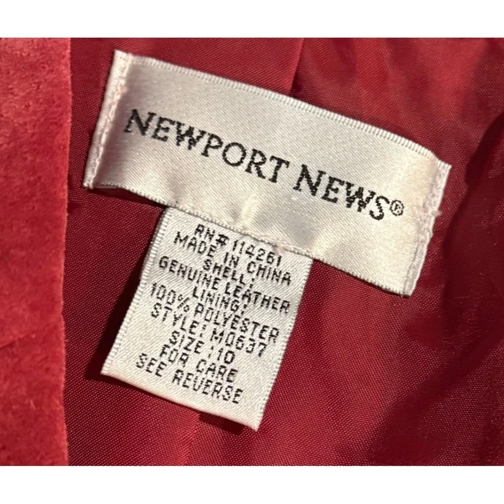 Newport News Red Suede Leather‎ Blazer Jacket Women Size 10 - Picture 3 of 7